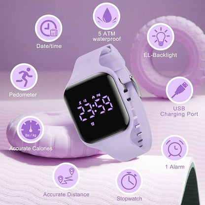 Kids Watches for Girls Boys Digital Sport Watch with Step Counter