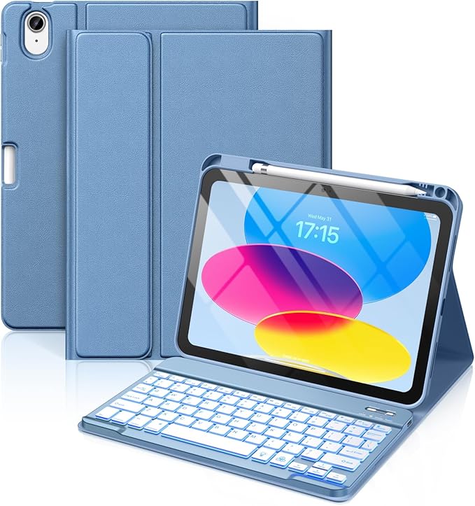 Hamile for iPad 11th 10th Generation Case with Keyboard